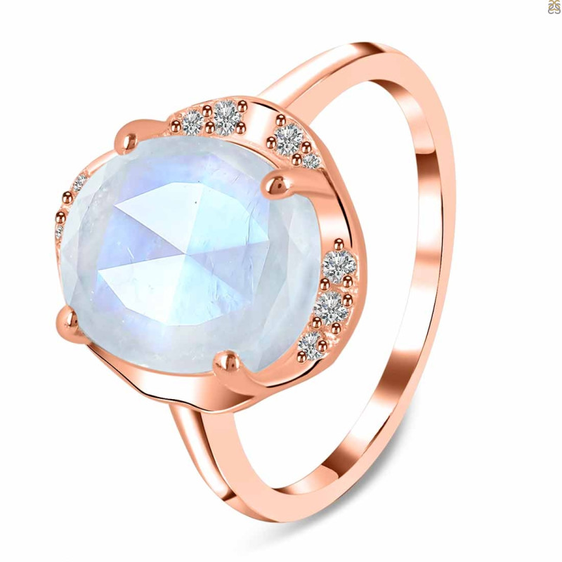 Moonstone & White Topaz Ring RBM-RDR-2558-ROSECUT.