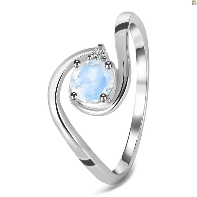 Moonstone & White Topaz Ring