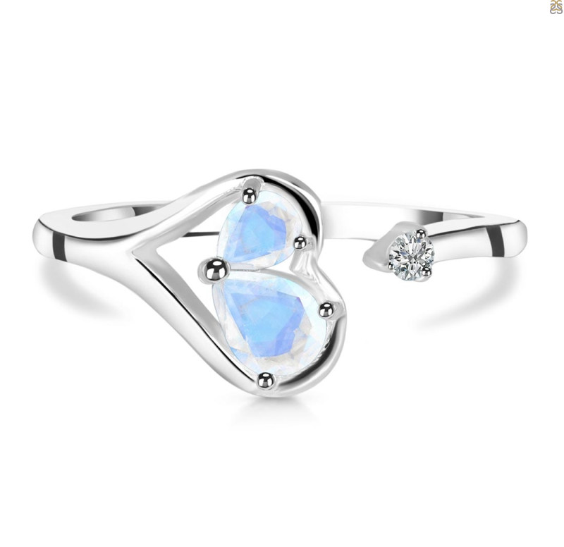 Moonstone & White Topaz Ring RBM-RDR-2675.