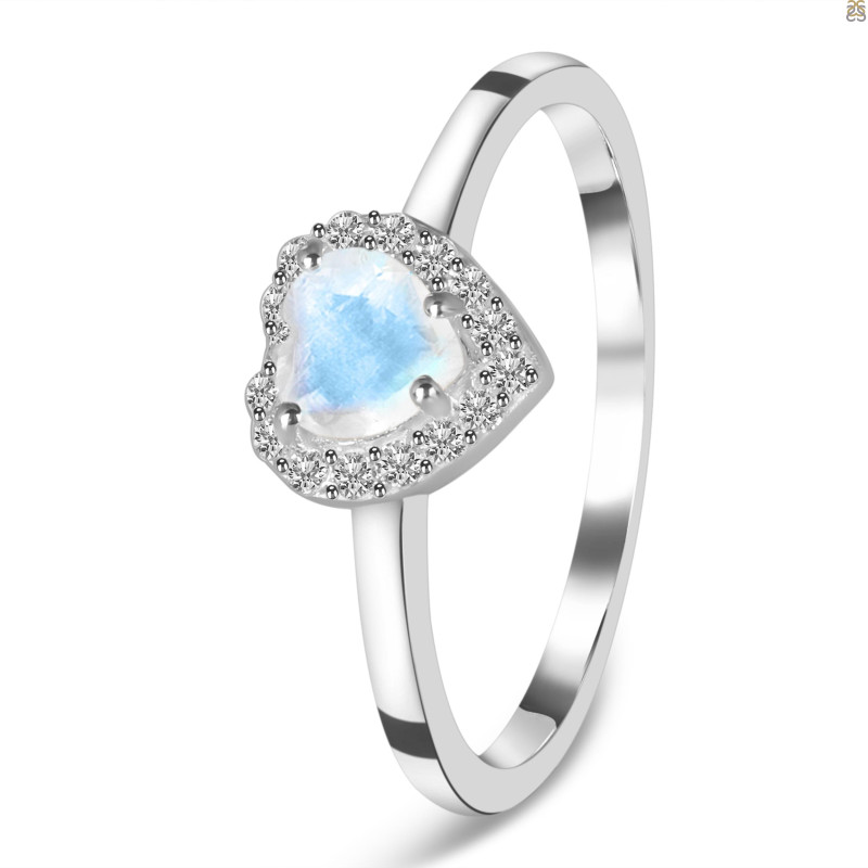 Moonstone & White Topaz Ring