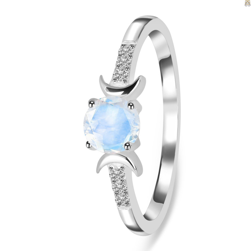 Moonstone & White Topaz Ring