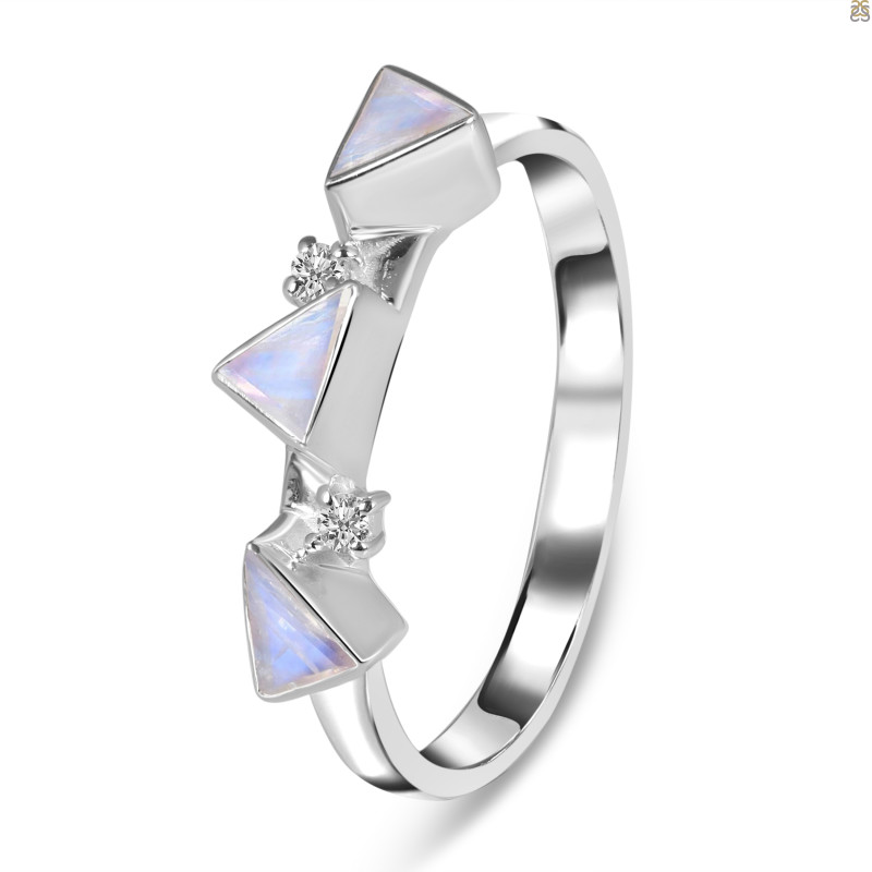 Moonstone & White Topaz Ring