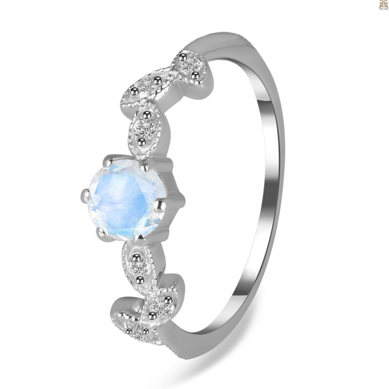 Moonstone & White Topaz Ring