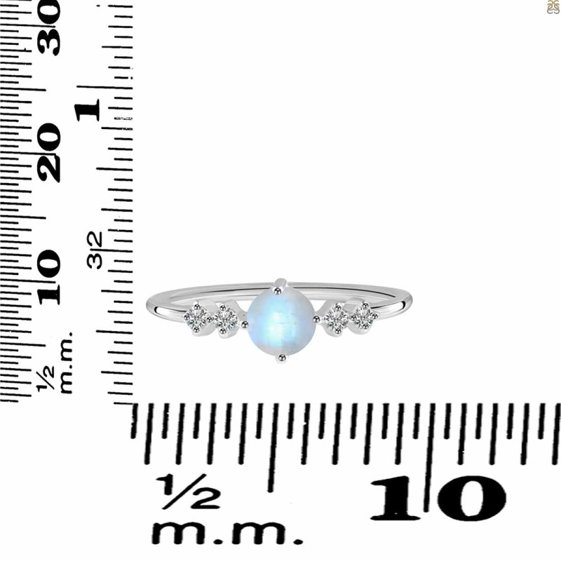 Moonstone & White Topaz Ring RBM-RDR-3167.