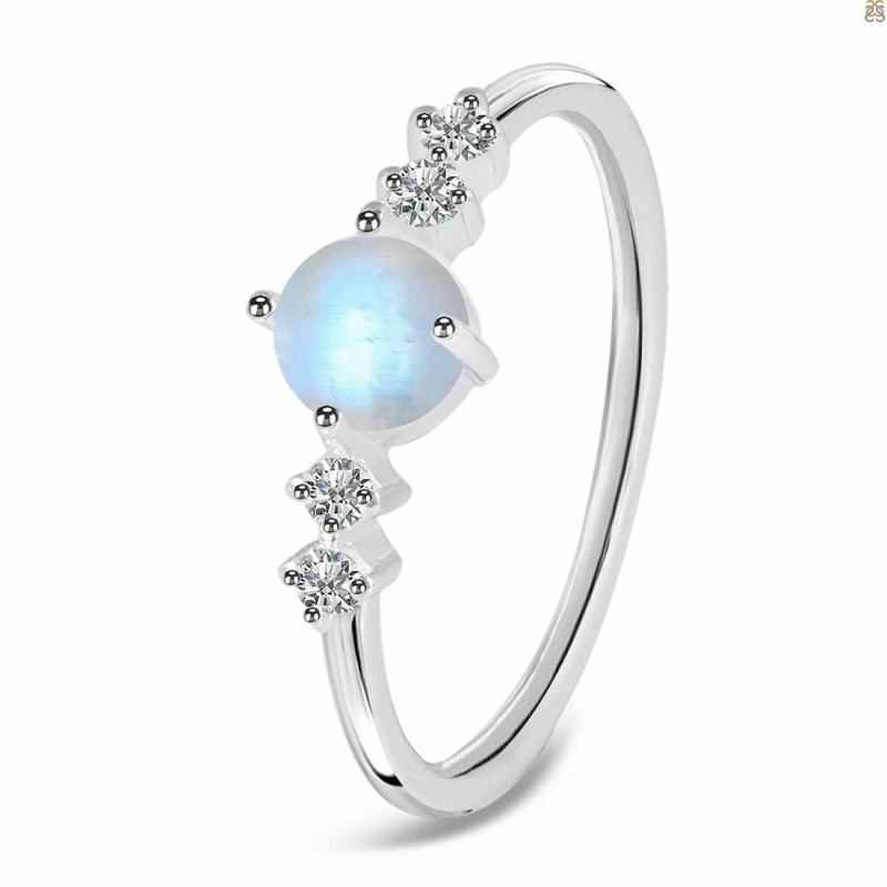 Moonstone & White Topaz Ring