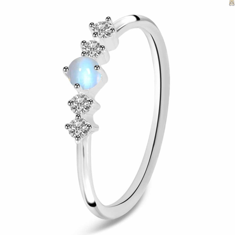 Moonstone & White Topaz Ring