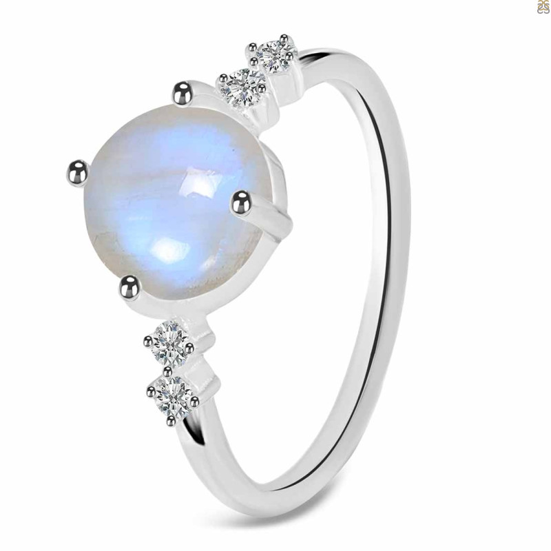 Moonstone & White Topaz Ring