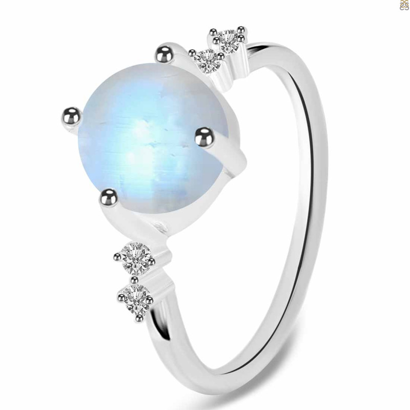Moonstone & White Topaz Ring