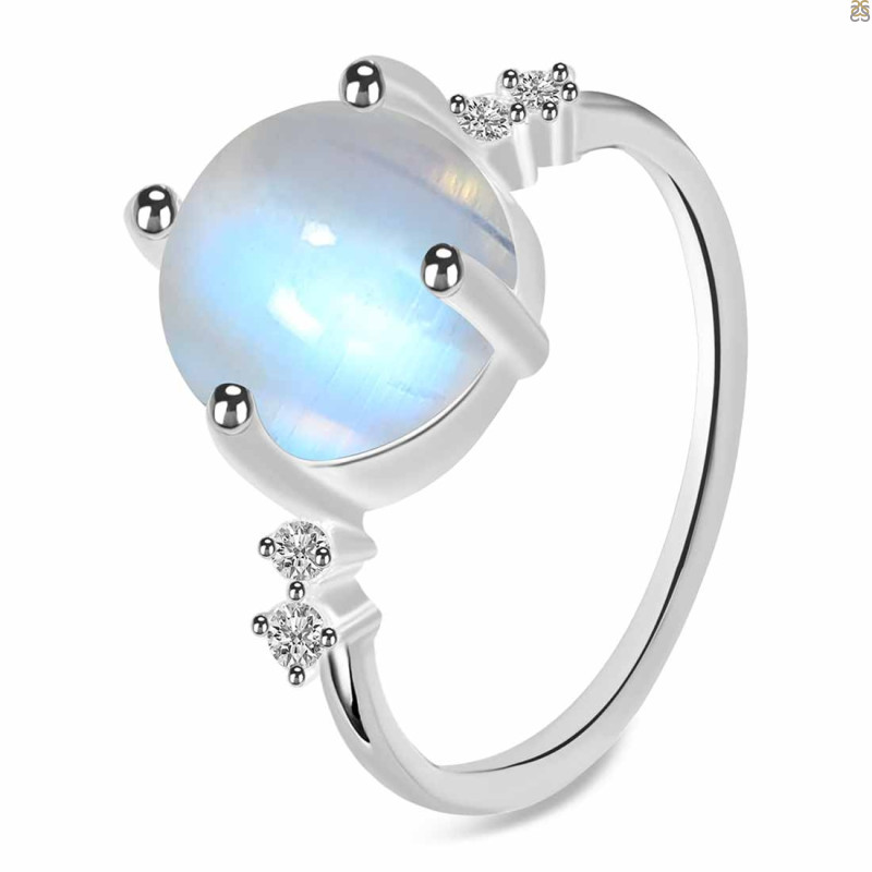 Moonstone & White Topaz Ring