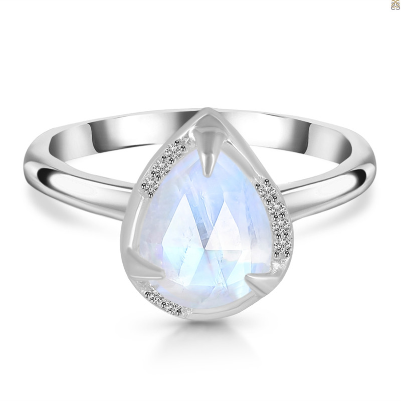 Moonstone & White Topaz Ring RBM-RDR-3236-CUT.