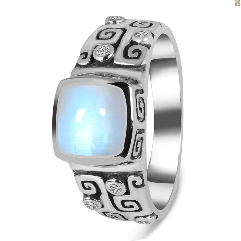 Moonstone & White Topaz Ring