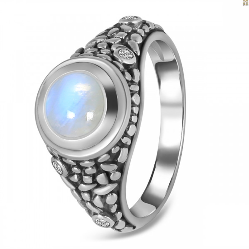 Moonstone & White Topaz Ring