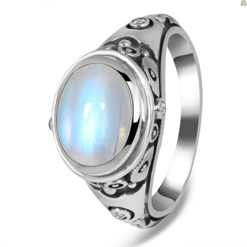 Moonstone & White Topaz Ring
