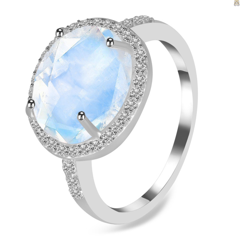 Moonstone & White Topaz Ring