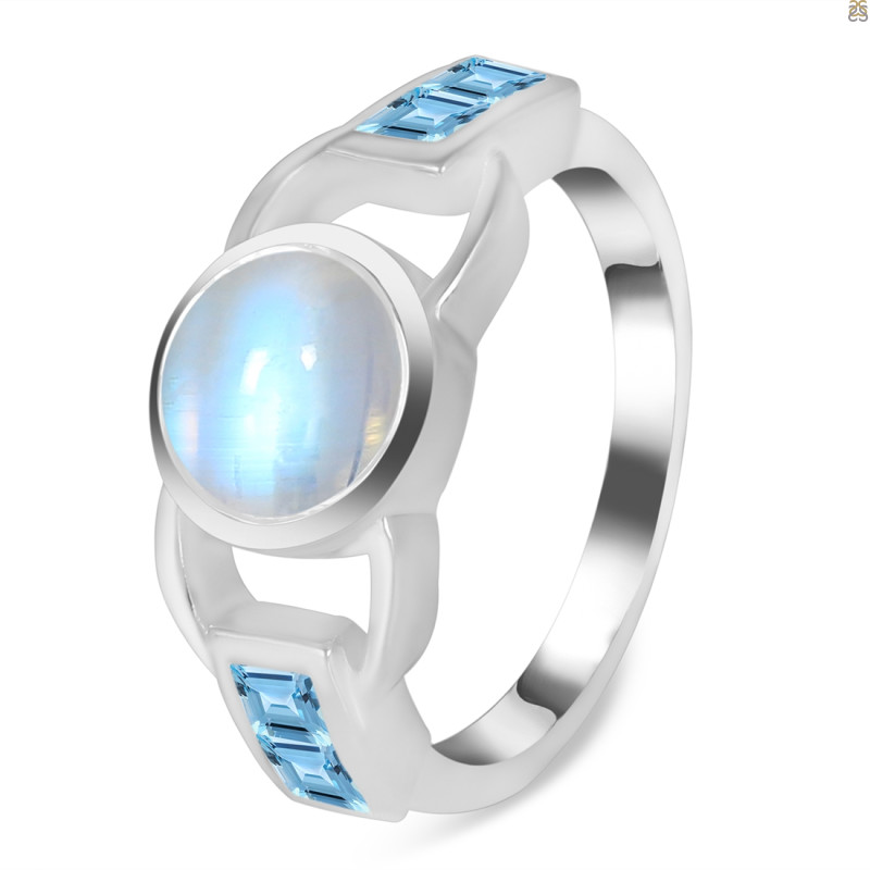 Moonstone & Blue Topaz Ring