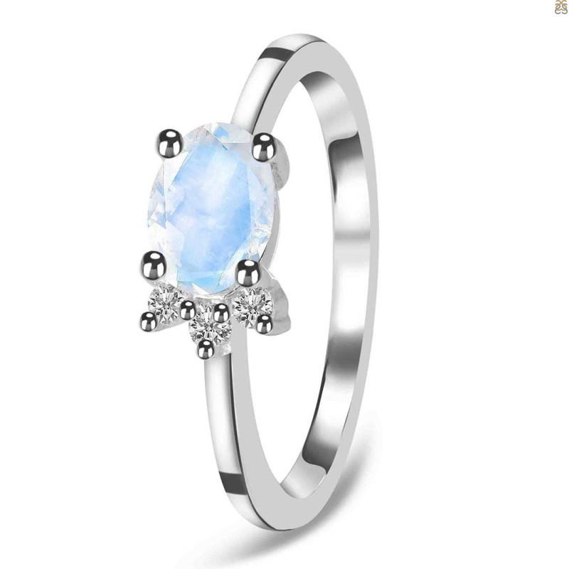 Moonstone & White Topaz Ring