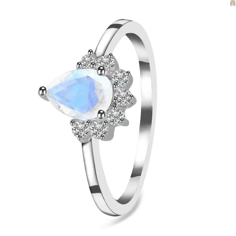 Moonstone & White Topaz Ring