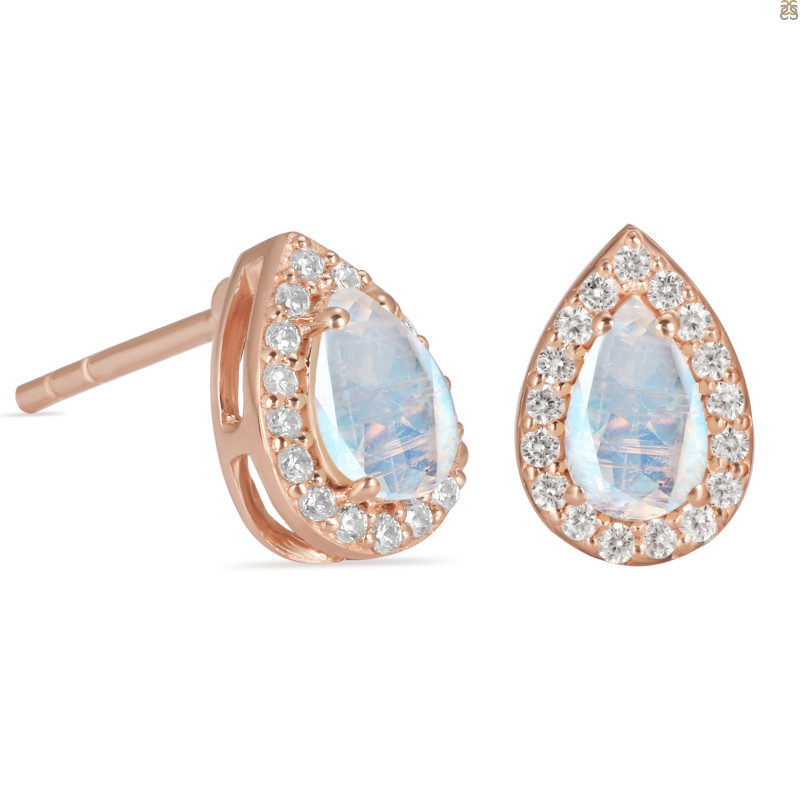 Moonstone & White Topaz Stud Earring RBM-RE-52.