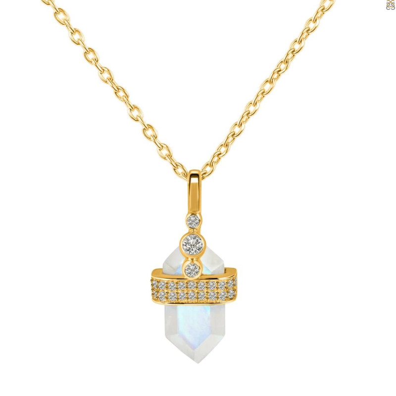 Moonstone & White Topaz Necklace RBM-RN-91.