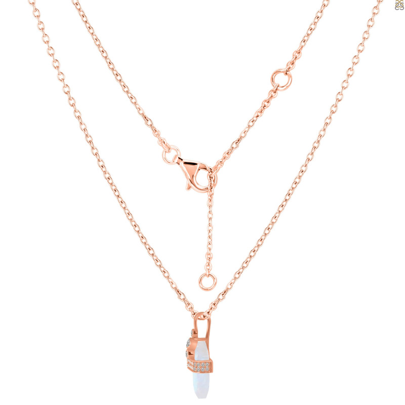 Moonstone & White Topaz Necklace RBM-RN-91.