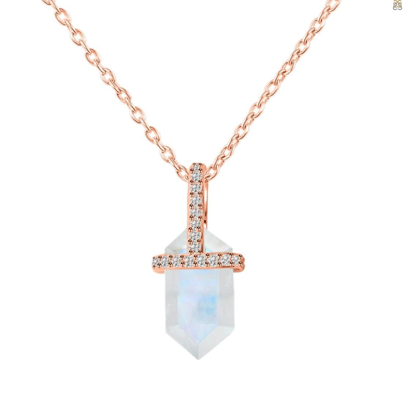 Moonstone & White Topaz Necklace RBM-RN-92.