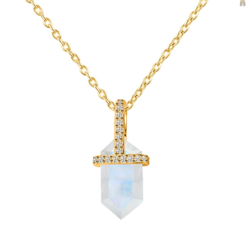 Moonstone & White Topaz Necklace RBM-RN-92.