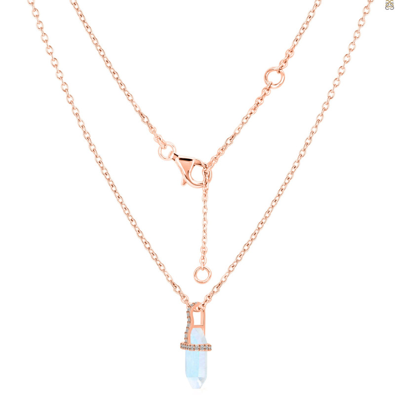 Moonstone & White Topaz Necklace RBM-RN-92.