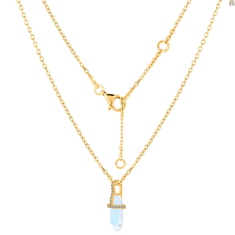 Moonstone & White Topaz Necklace RBM-RN-92.