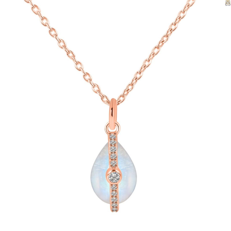 Moonstone & White Topaz Necklace RBM-RN-93.