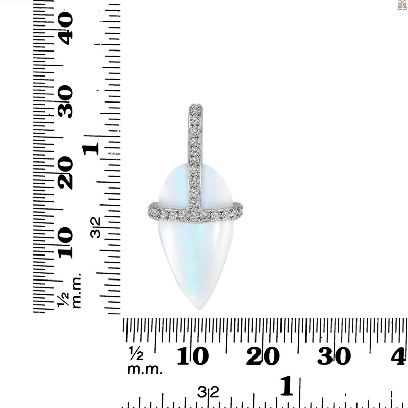 Moonstone & White Topaz Necklace RBM-RN-95.