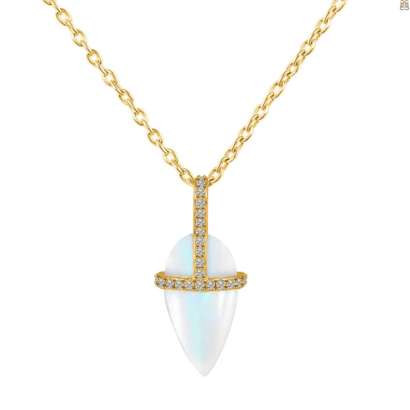Moonstone & White Topaz Necklace RBM-RN-95.