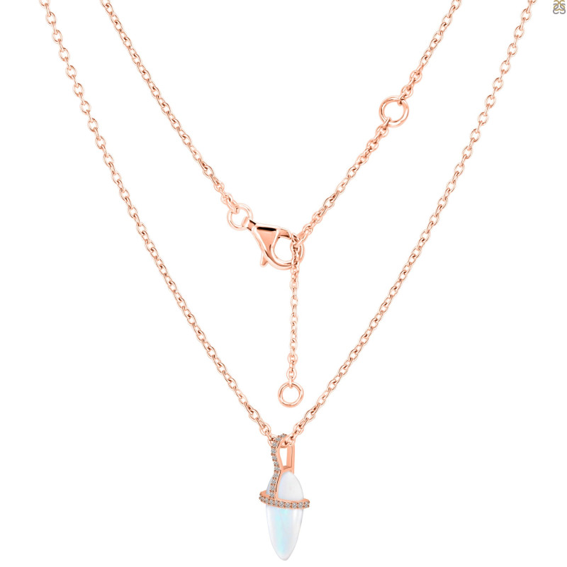 Moonstone & White Topaz Necklace RBM-RN-95.