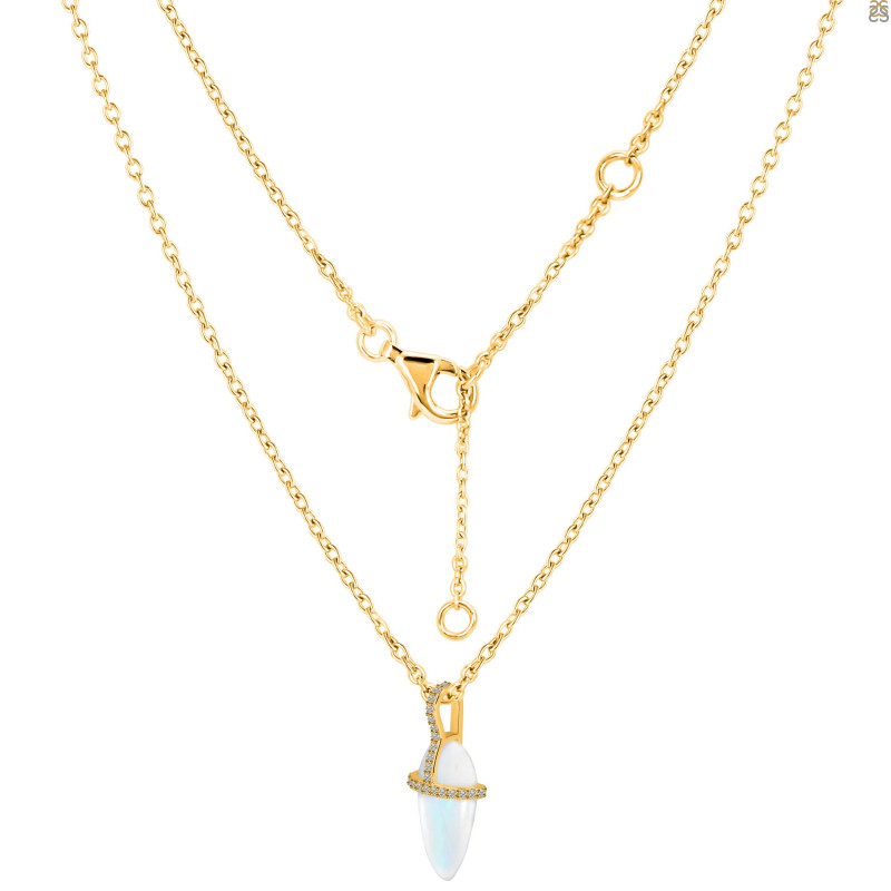 Moonstone & White Topaz Necklace RBM-RN-95.