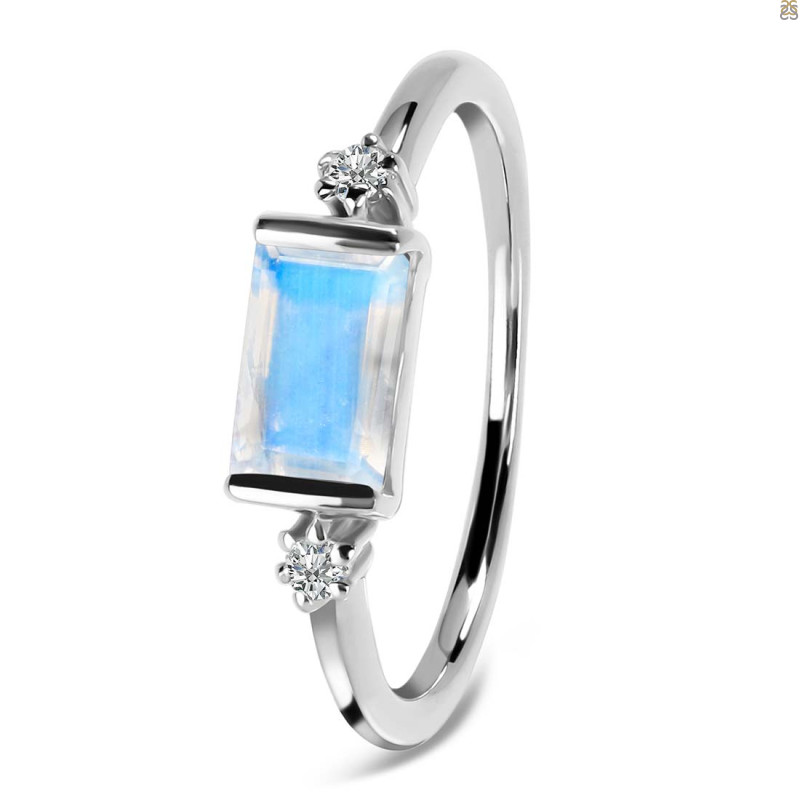 Moonstone & White Topaz Ring