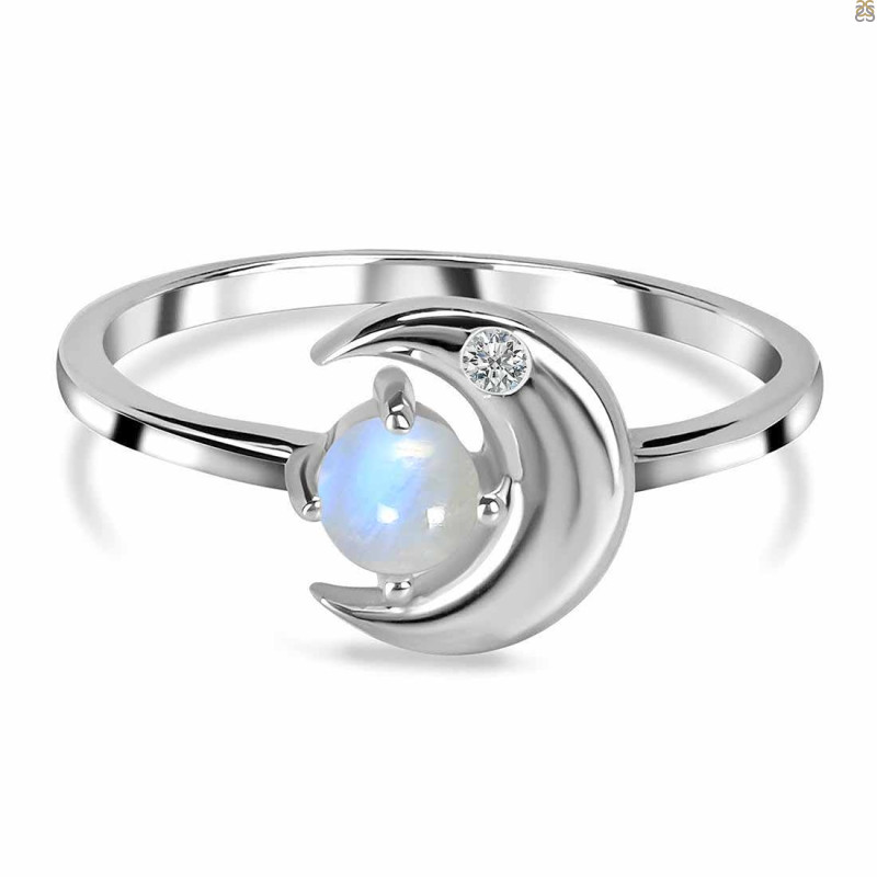 Moonstone & White Topaz Ring
