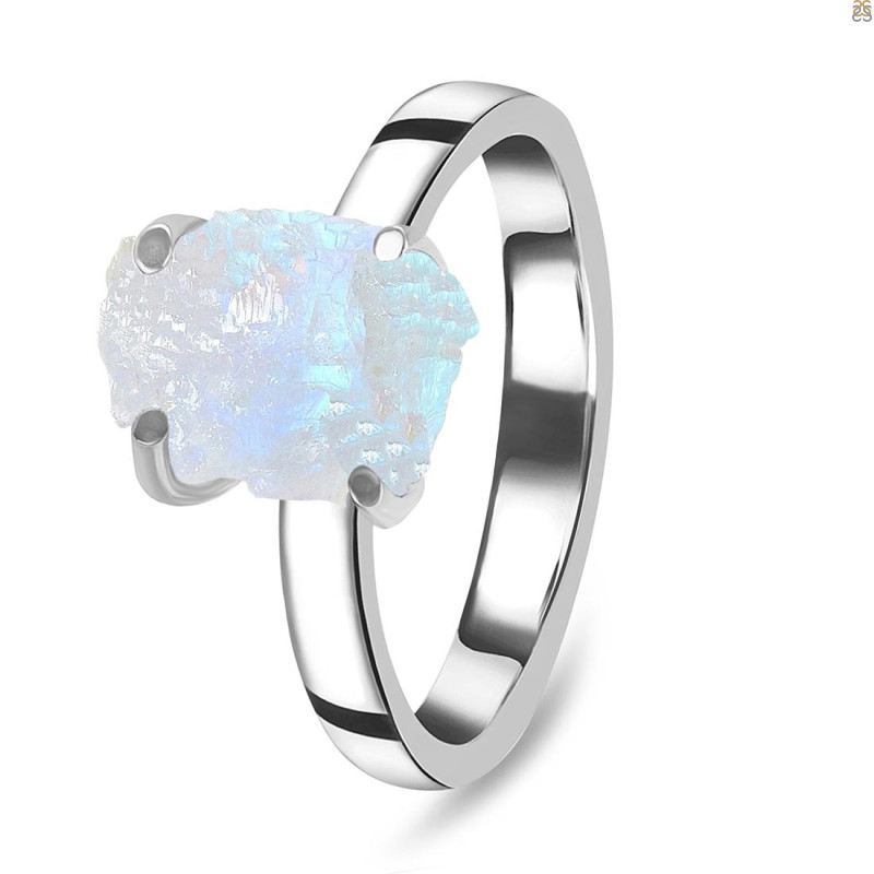 Moonstone Raw Crystal Ring