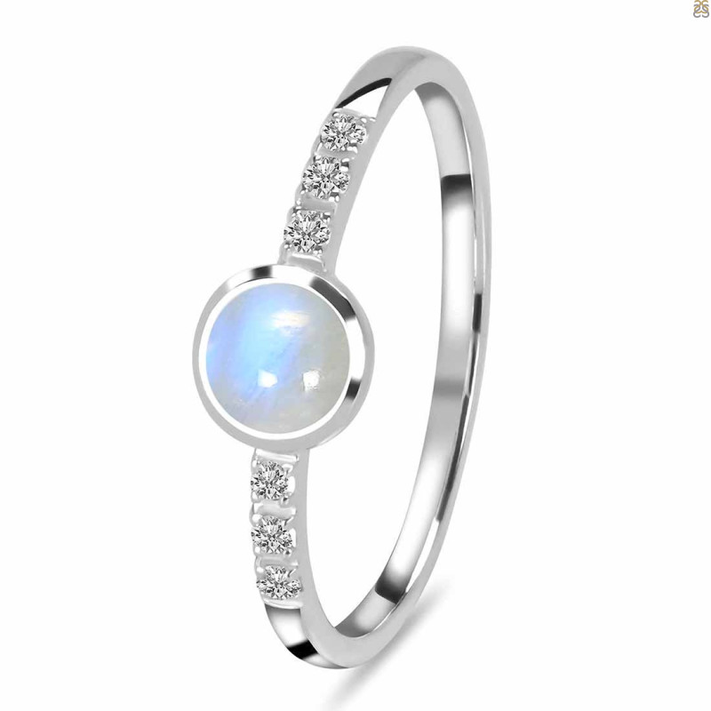 Moonstone & White Topaz Ring