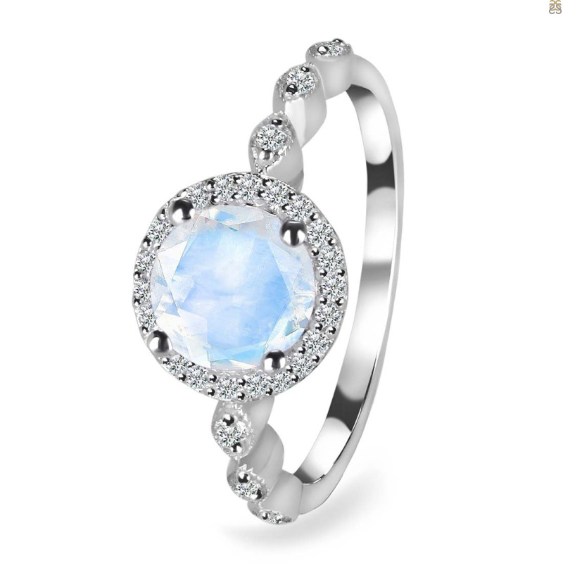 Moonstone & White Topaz Ring