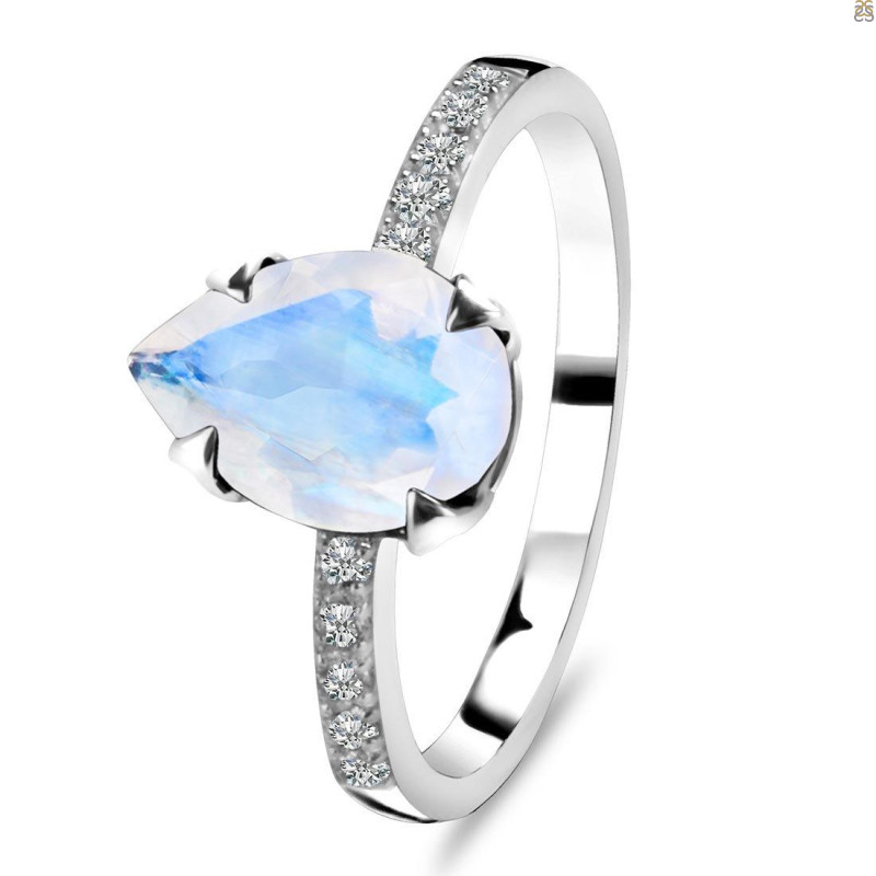 Moonstone & White Topaz Ring