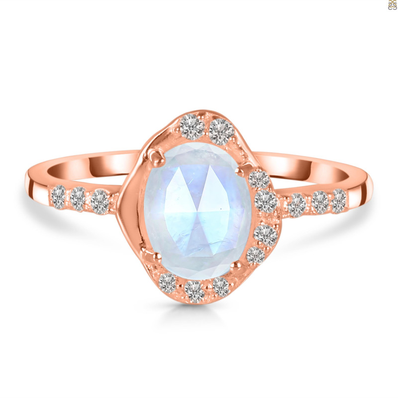 Moonstone & White Topaz Ring RBM-RR-359-ROSECUT.