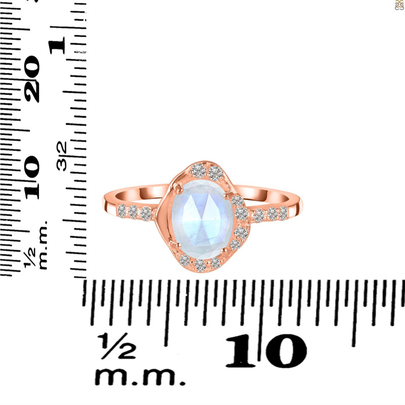 Moonstone & White Topaz Ring RBM-RR-359-ROSECUT.
