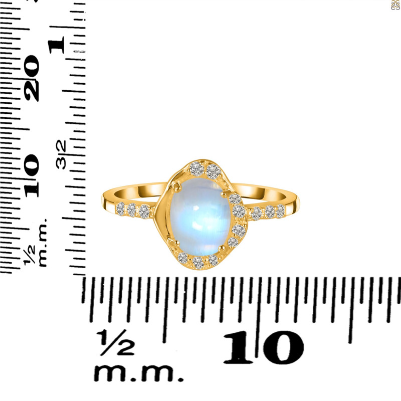 Moonstone & White Topaz Ring RBM-RR-359.