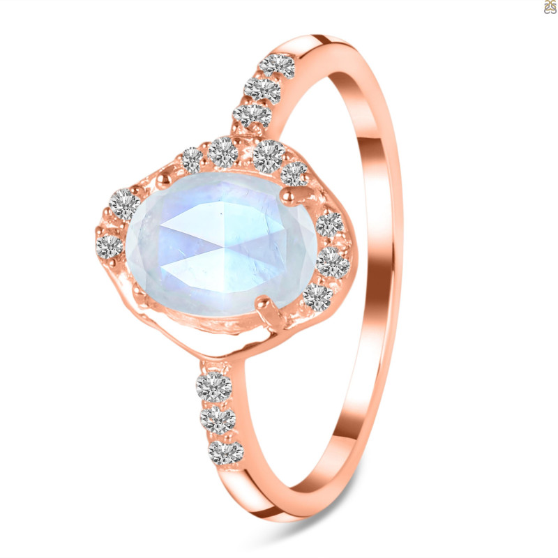 Moonstone & White Topaz Ring RBM-RR-359-ROSECUT.