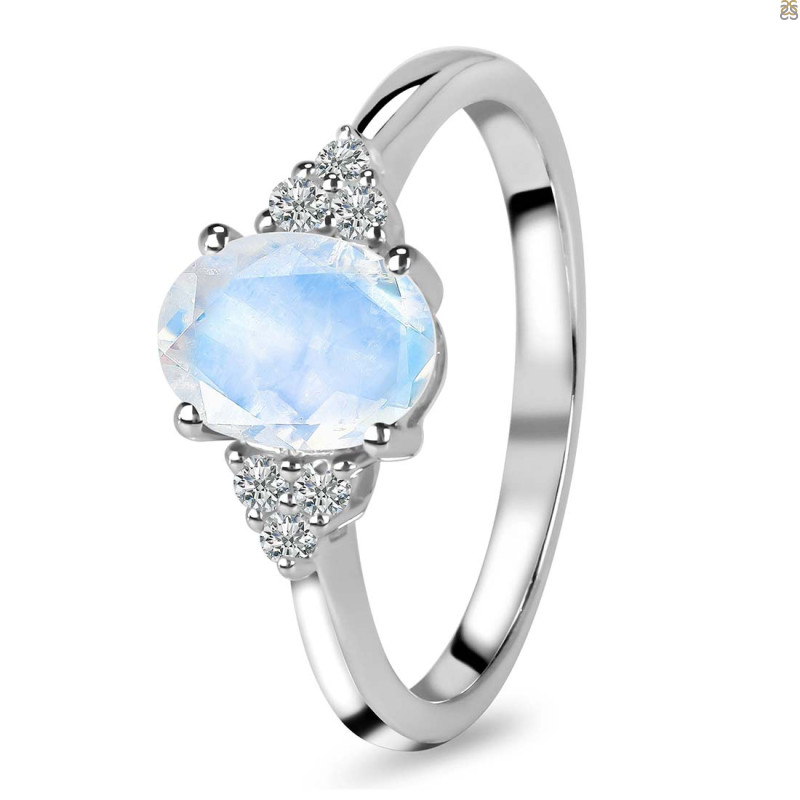 Moonstone & White Topaz Ring