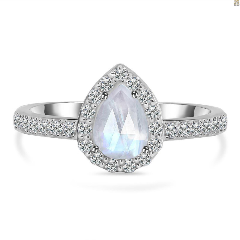 Moonstone & White Topaz Ring RBM-RR-40-ROSECUT.