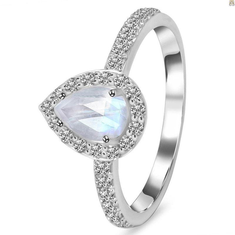 Moonstone & White Topaz Ring RBM-RR-40-ROSECUT.