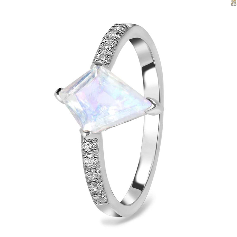 Moonstone & White Topaz Ring