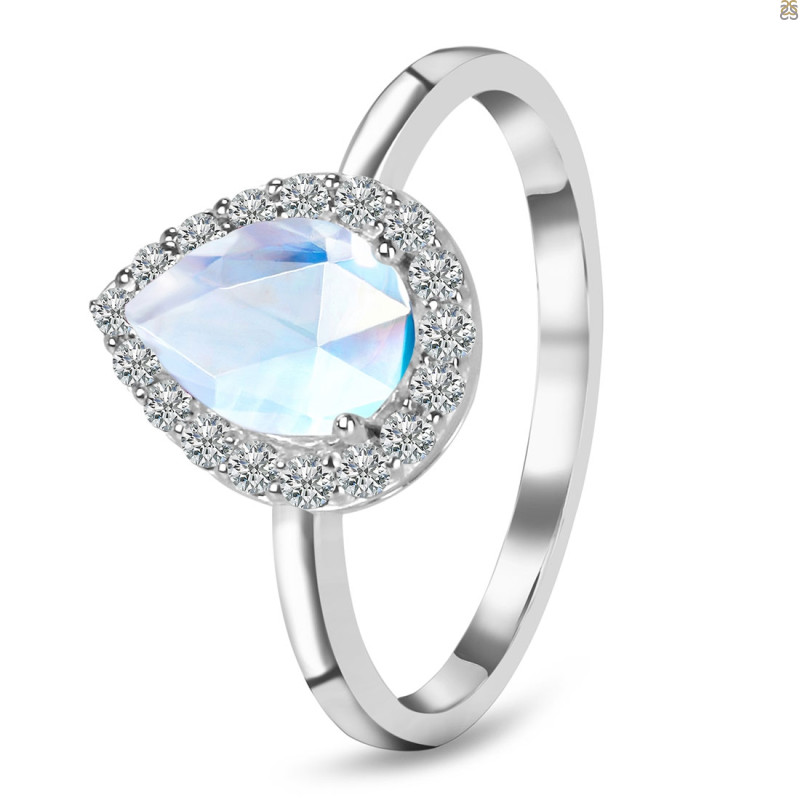 Moonstone & White Topaz Ring