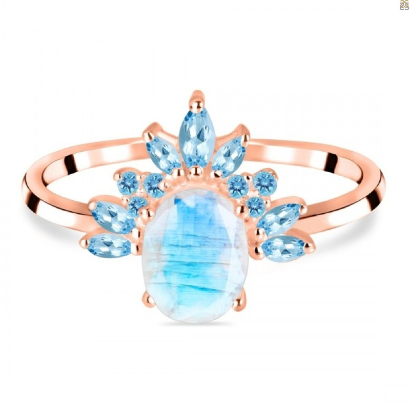 Moonstone & Blue Topaz Ring RBM-RR-405-BTZ.