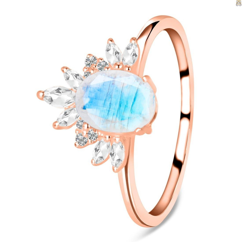 Moonstone & White Topaz Ring RBM-RR-405.